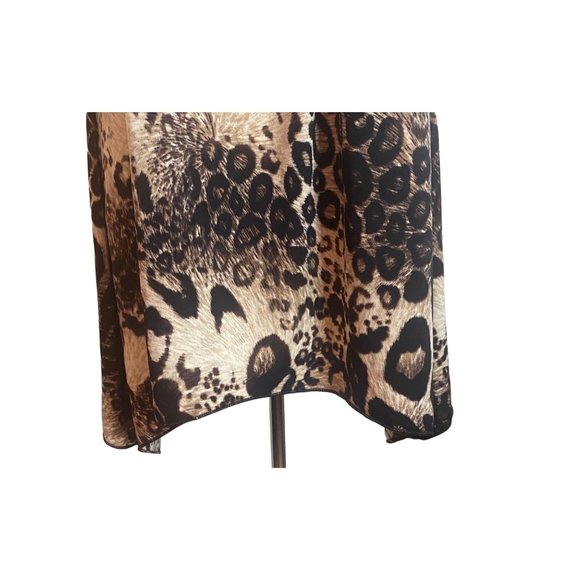 Claudia Richard black and brown leopard print blouse size M - Picture 5 of 8